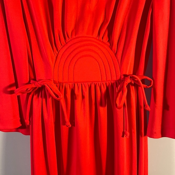 Toni Todd long red vintage 70's dress rainbow - Picture 1 of 8